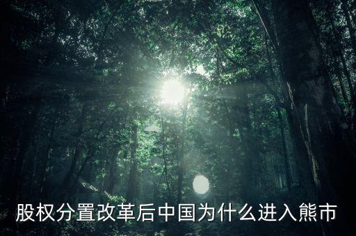 股權分置改革后中國為什么進入熊市