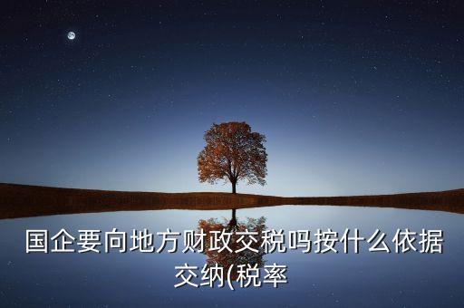 國企要向地方財政交稅嗎按什么依據交納(稅率