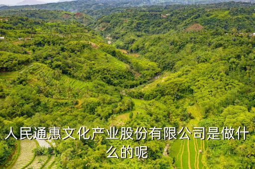 人民惠通干什么的，人民通惠文化產業股份有限公司是做什么的呢