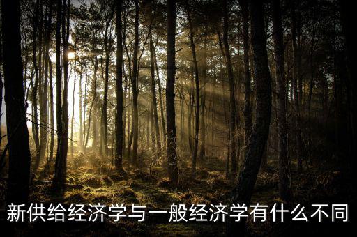 新供給經濟學與一般經濟學有什么不同