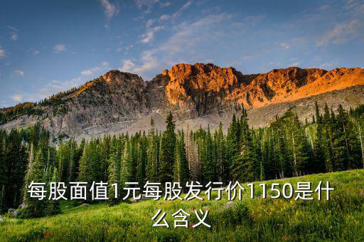 每股面值1元是什么，每股面值1元每股發行價1150是什么含義