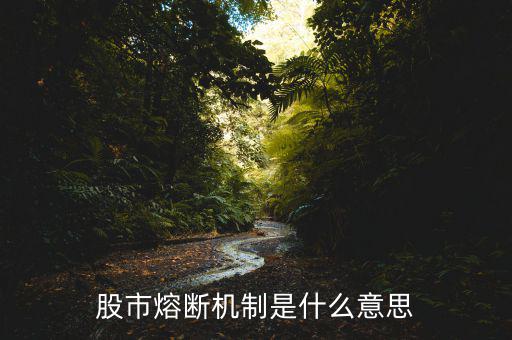 熔斷機制是什么意思，熔斷機制怎么理解啊