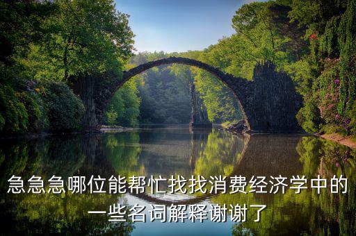 急急急哪位能幫忙找找消費經濟學中的一些名詞解釋謝謝了
