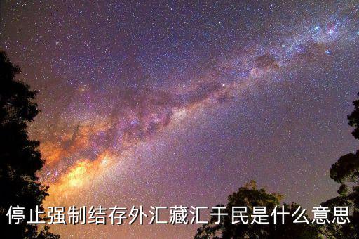 什么時候取消強制結匯，停止強制結存外匯藏匯于民是什么意思