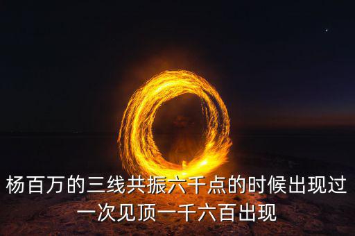 楊百萬的三線共振六千點的時候出現過一次見頂一千六百出現