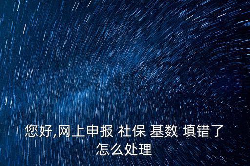 您好,網上申報 社保 基數 填錯了怎么處理