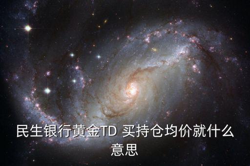 民生銀行黃金TD 買(mǎi)持倉(cāng)均價(jià)就什么意思