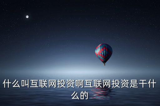 什么叫互聯網投資啊互聯網投資是干什么的