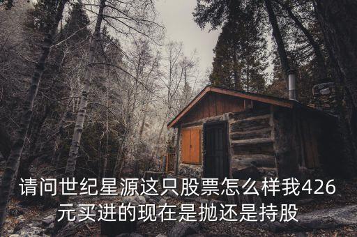 世紀星源為什么還不變成st，請問世紀星源這只股票怎么樣我426元買進的現在是拋還是持股