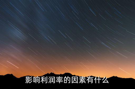 行業利潤率受什么影響，影響利潤率的因素