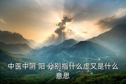 中醫中陰 陽 分別指什么虛又是什么意思