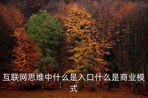 互聯網思維中什么是入口什么是商業模式