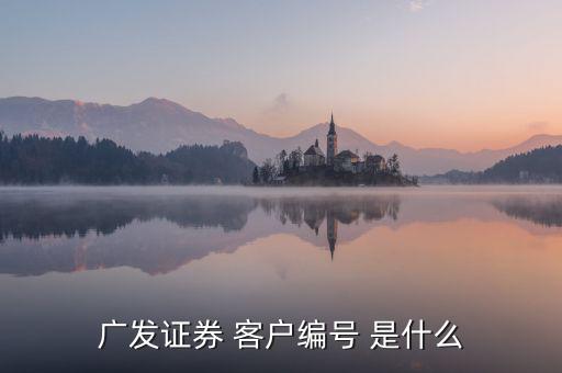 廣發證券 客戶編號 是什么