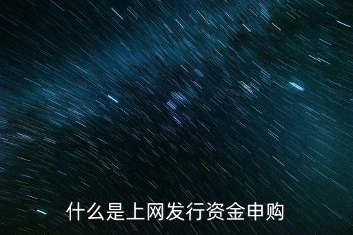什么是上網發行資金申購