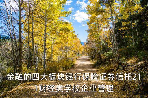 金融四大板塊是什么，金融一個有幾大板塊