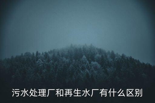 污水處理廠(chǎng)和再生水廠(chǎng)有什么區(qū)別