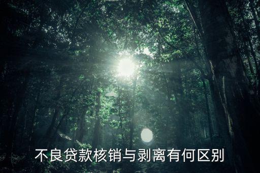 不良貸款核銷與剝離有何區別