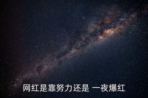 網紅是靠努力還是 一夜爆紅