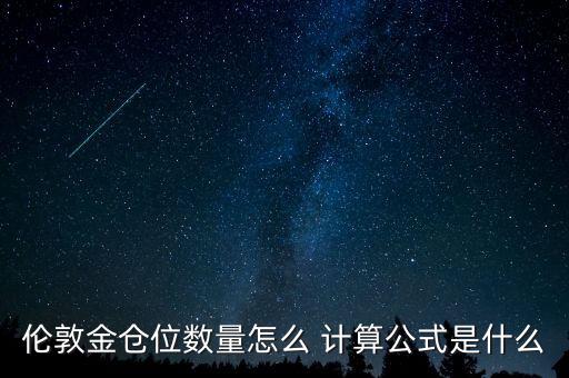 倫敦金倉位數量怎么 計算公式是什么