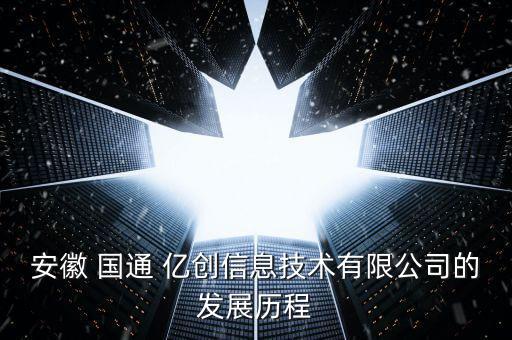 安徽 國通 億創信息技術有限公司的發展歷程
