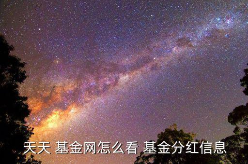  天天 基金網怎么看 基金分紅信息