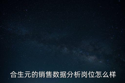  合生元的銷售數據分析崗位怎么樣