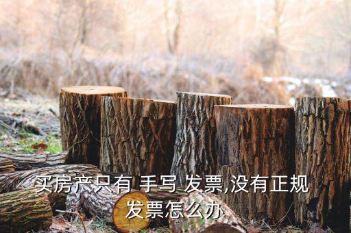 買房產只有 手寫 發票,沒有正規 發票怎么辦