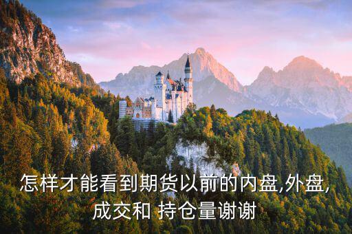 怎樣才能看到期貨以前的內盤,外盤,成交和 持倉量謝謝