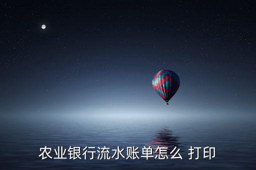 農業銀行流水賬單怎么 打印