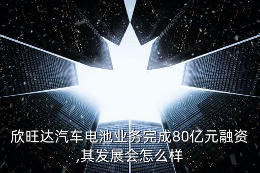 欣旺達汽車電池業務完成80億元融資,其發展會怎么樣