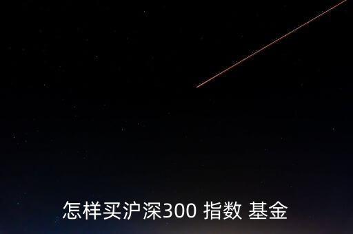 怎樣買滬深300 指數 基金