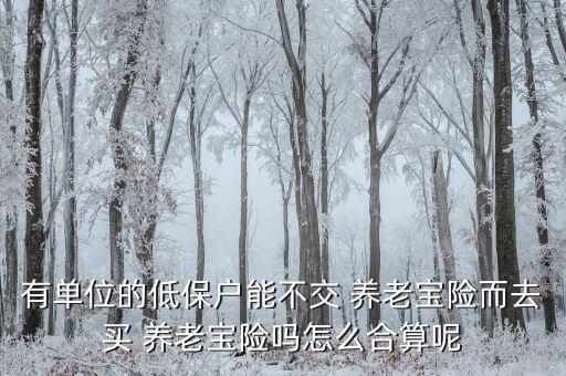 有單位的低保戶能不交 養老寶險而去買 養老寶險嗎怎么合算呢