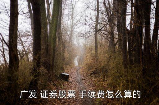  廣發 證券股票 手續費怎么算的