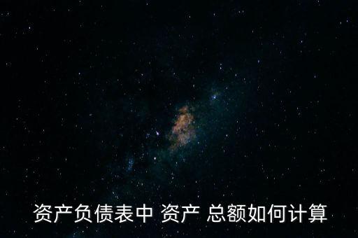  資產負債表中 資產 總額如何計算