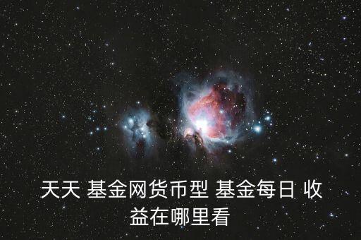  天天 基金網貨幣型 基金每日 收益在哪里看
