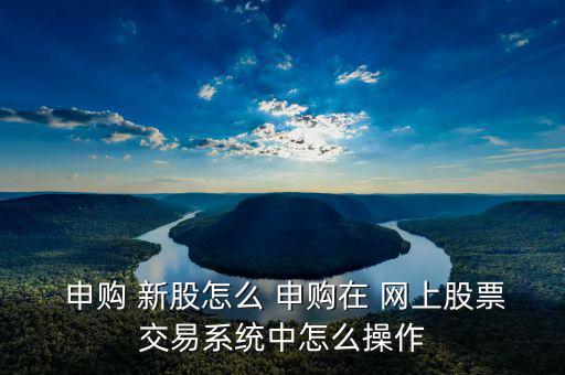  申購 新股怎么 申購在 網上股票交易系統中怎么操作