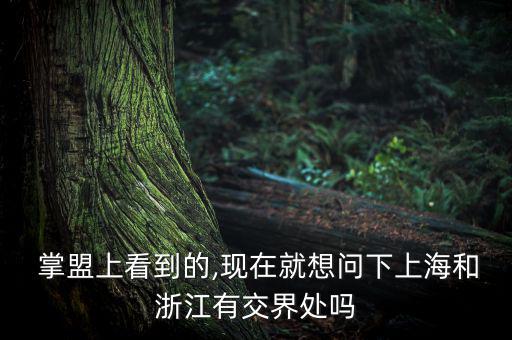 掌盟上看到的,現在就想問下上海和浙江有交界處嗎