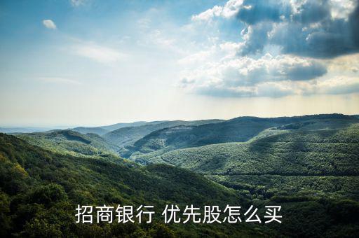 招商銀行 優先股怎么買