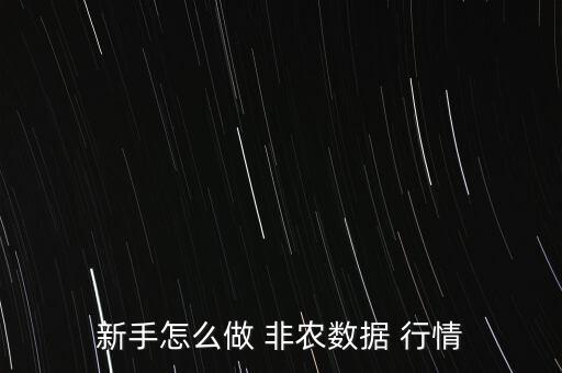 新手怎么做 非農數據 行情