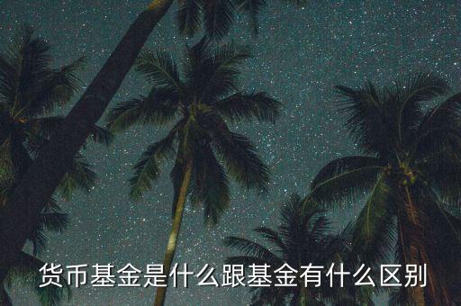  貨幣基金是什么跟基金有什么區別