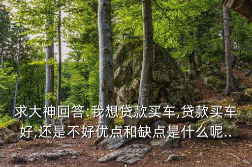 求大神回答:我想貸款買車,貸款買車好,還是不好優點和缺點是什么呢...