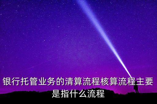 銀行托管業務的清算流程核算流程主要是指什么流程