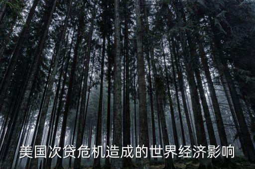美國次貸危機造成的世界經濟影響