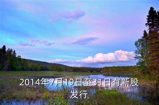 2014年7月19日至31日有新股發行