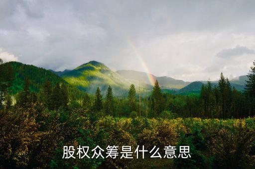 什么是股權眾籌，什么是股權眾籌模式啊