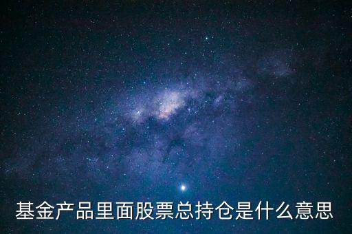 基金產品里面股票總持倉是什么意思