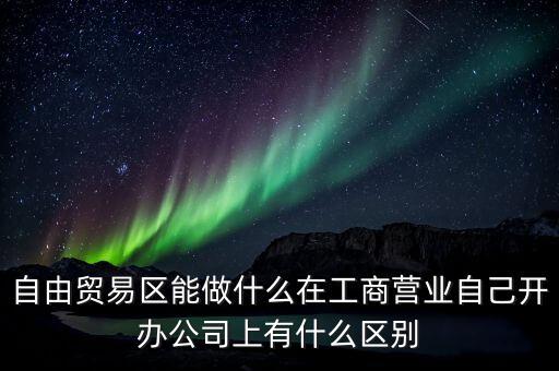 自由貿易區能做什么在工商營業自己開辦公司上有什么區別