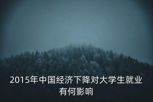 2015年中國經濟下降對大學生就業有何影響