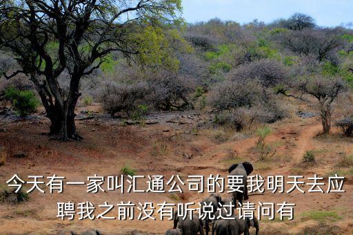 中銀匯通集團(tuán)是干什么，今天有一家叫匯通公司的要我明天去應(yīng)聘我之前沒有聽說過請(qǐng)問有