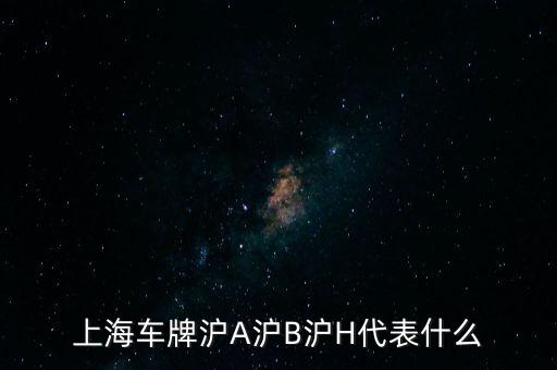 上海車(chē)牌滬A滬B滬H代表什么